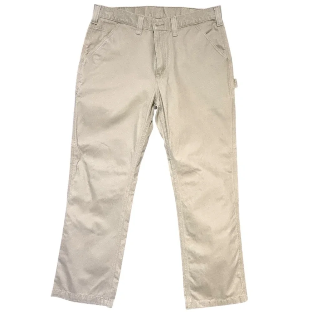 Carhartt Men's 36x30 Relaxed Fit Painter Pants Beige Thick Cotton‎ Workwear